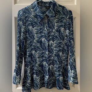 Tailor B.Moss beautiful Sheer watercolor peekaboo summer top M
